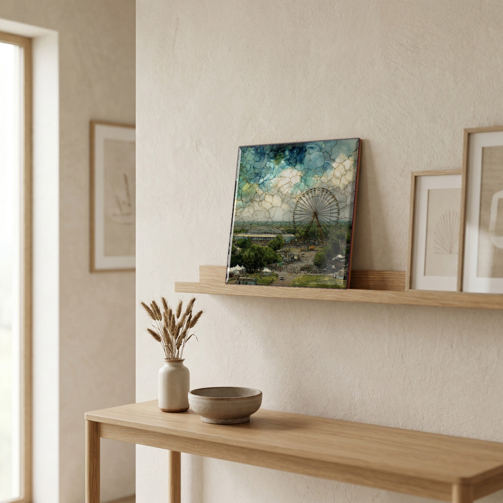 In the entryway, first thing you see.