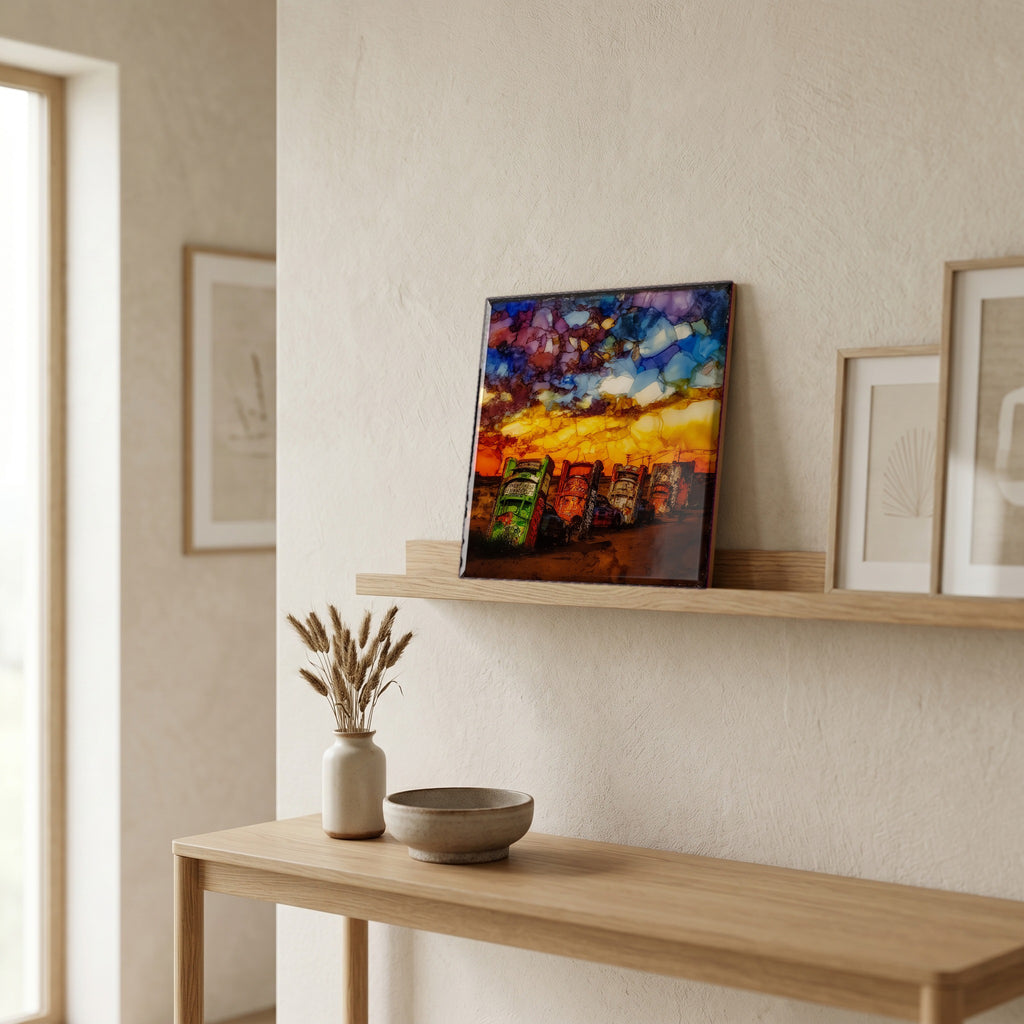 In the entryway, first thing you see.