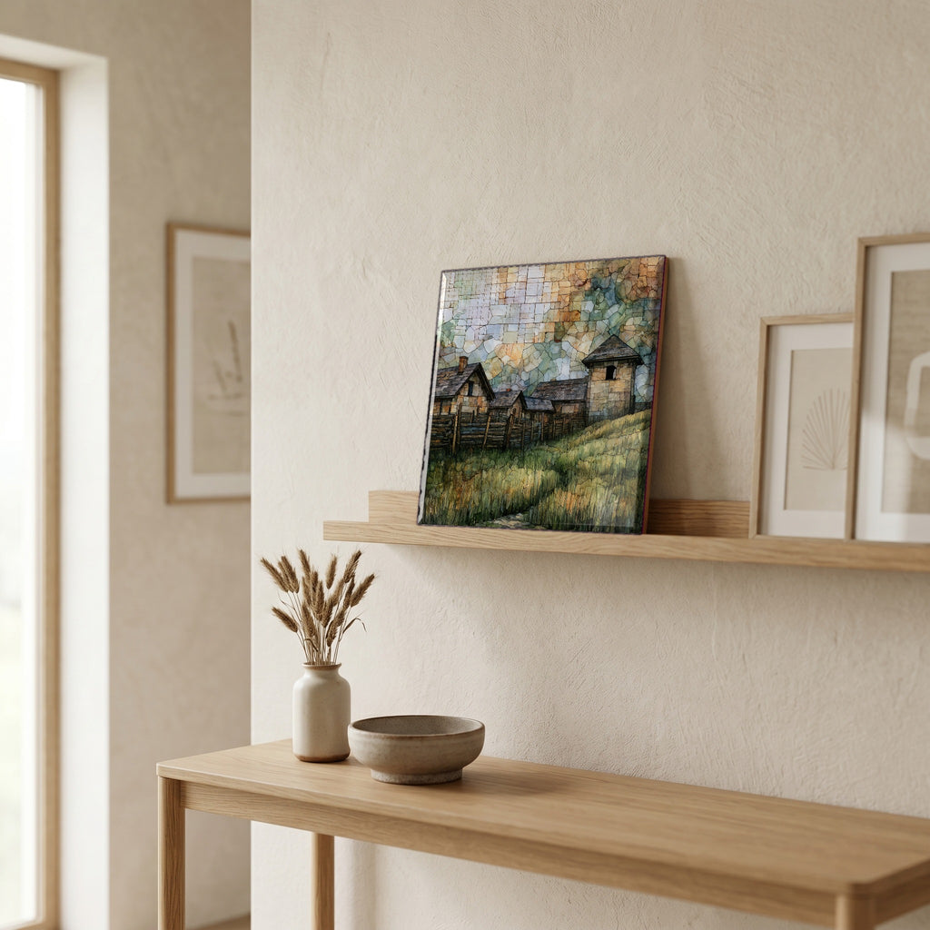 In the entryway, first thing you see.