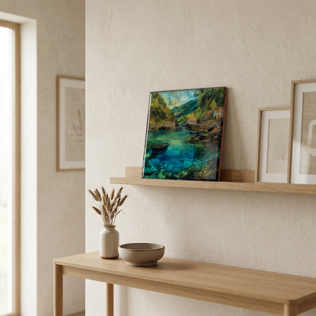 In the entryway, first thing you see.