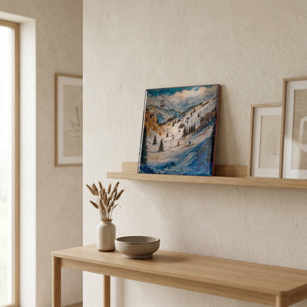 In the entryway, first thing you see.