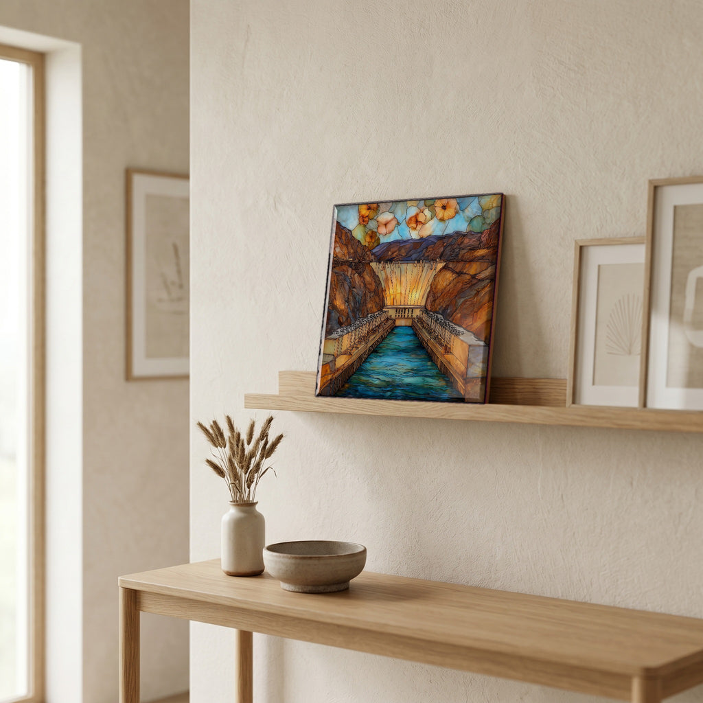In the entryway, first thing you see.