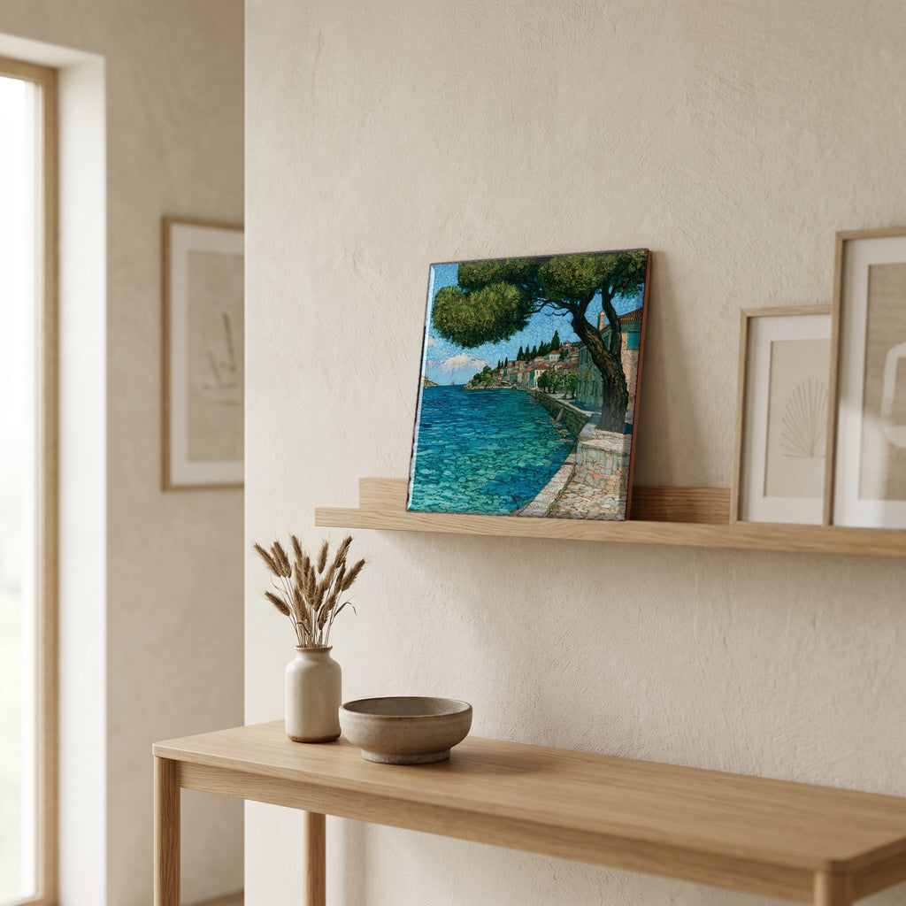 In the entryway, first thing you see.