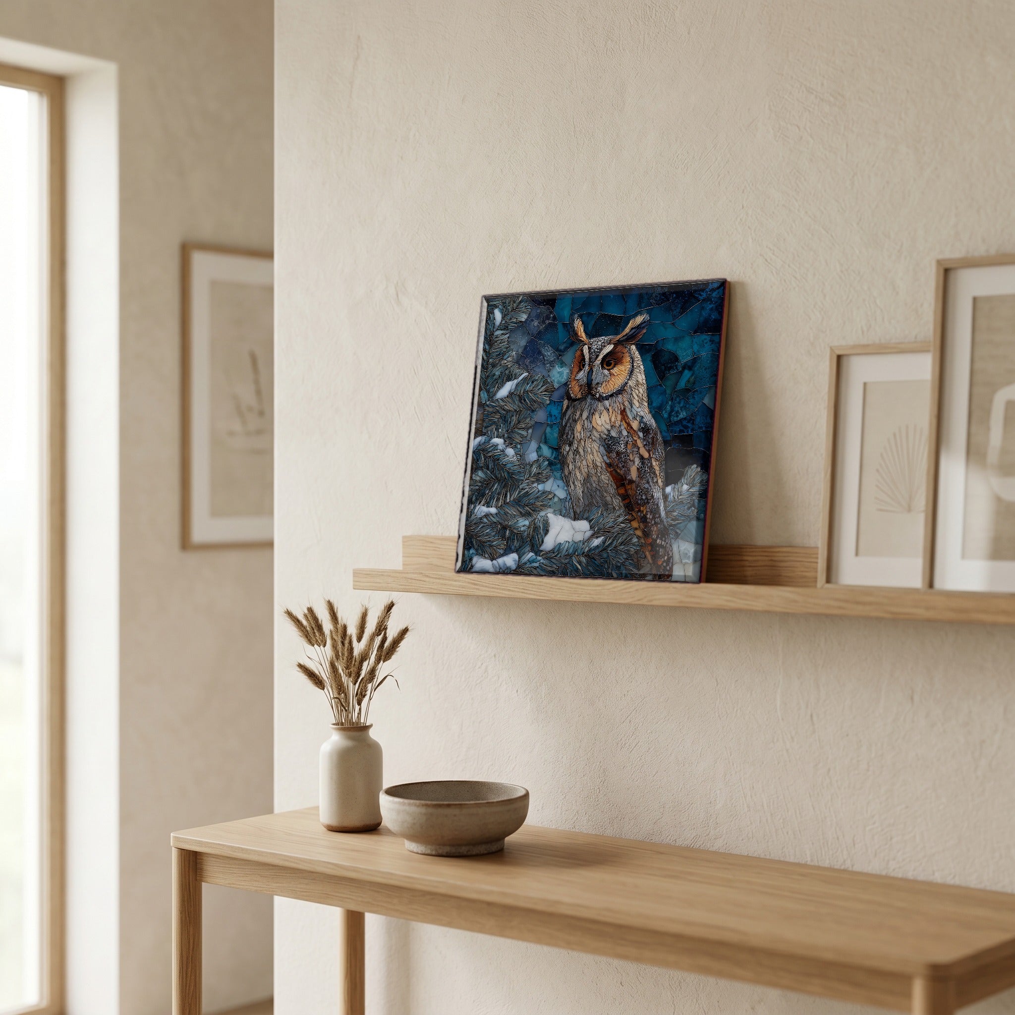 In the entryway, first thing you see.