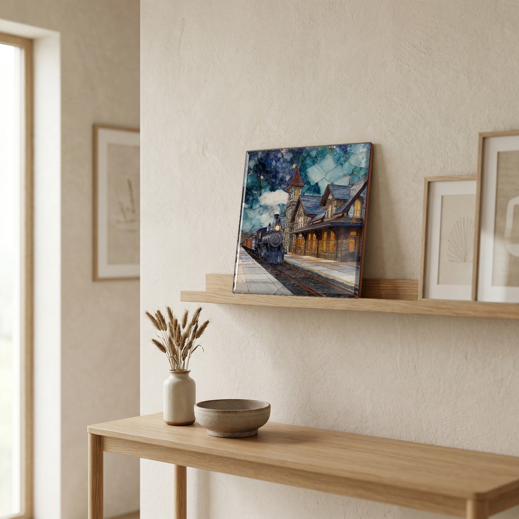In the entryway, first thing you see.