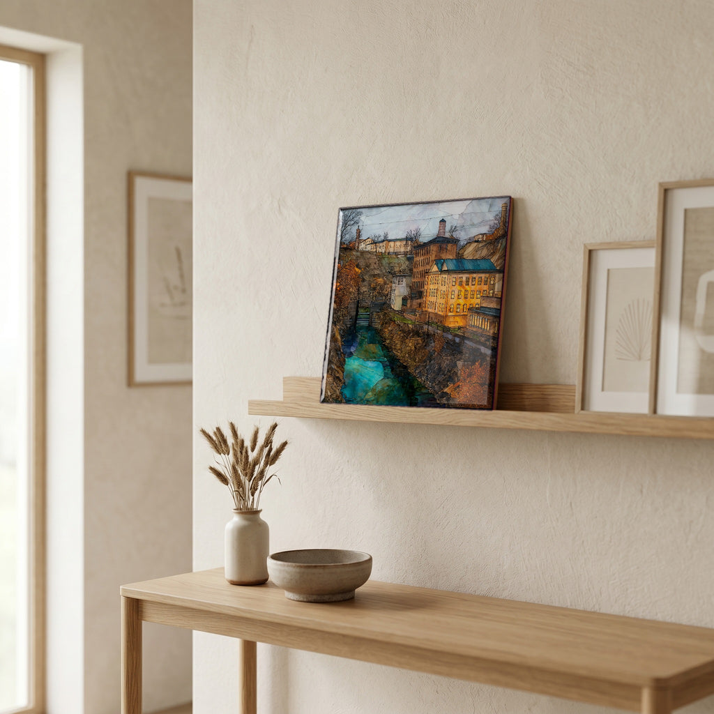 In the entryway, first thing you see.