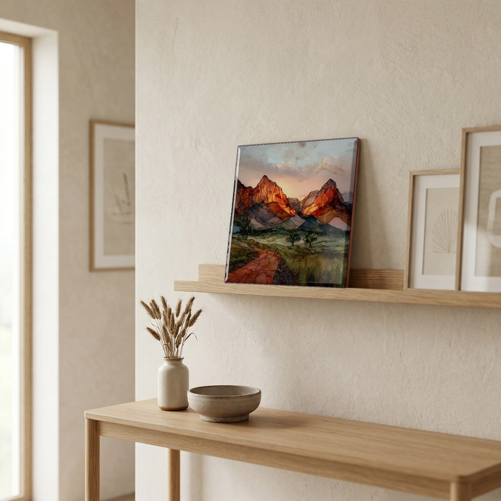 In the entryway, first thing you see.
