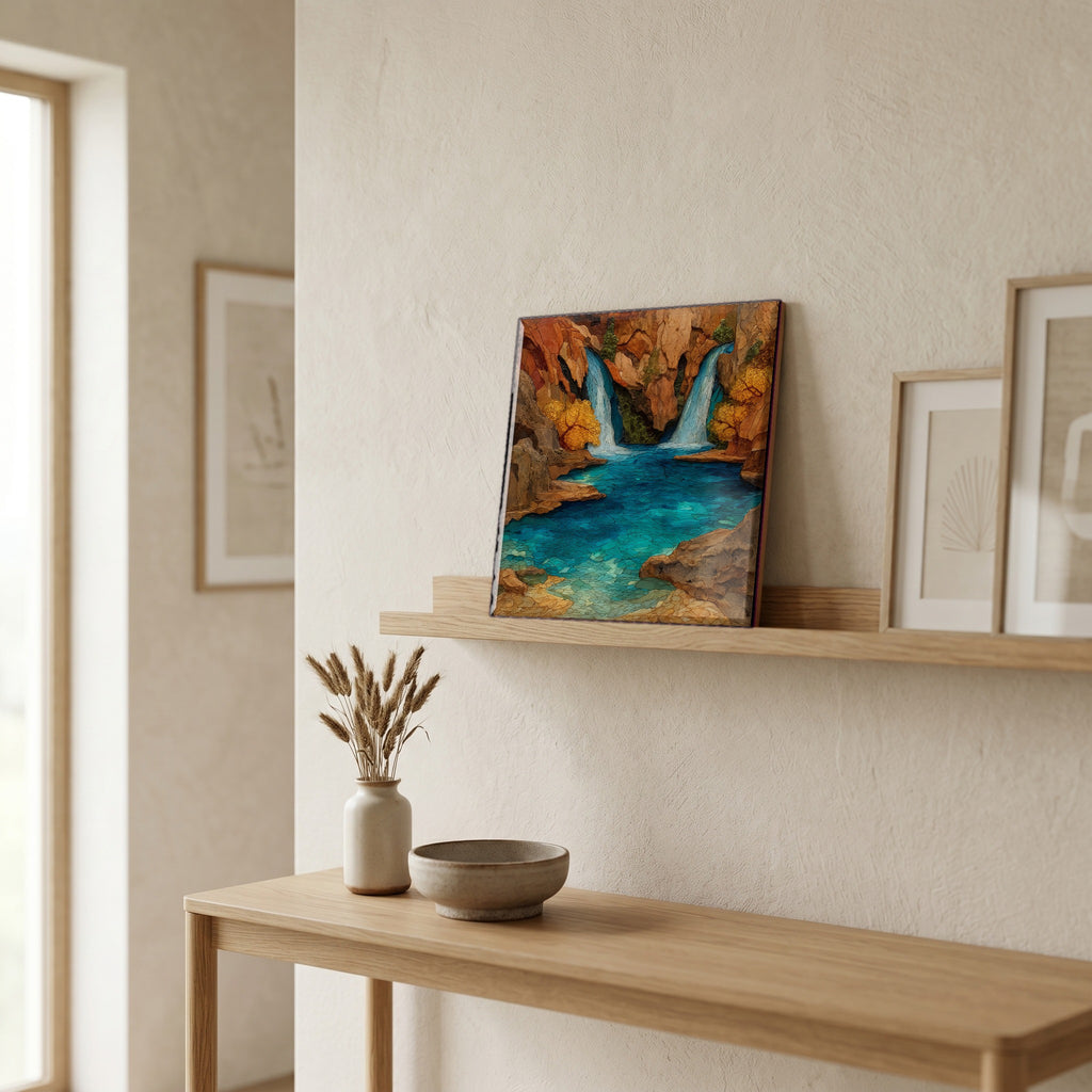 In the entryway, first thing you see.
