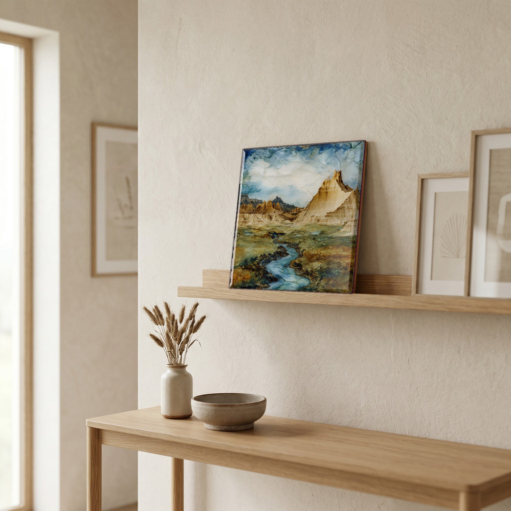 In the entryway, first thing you see.