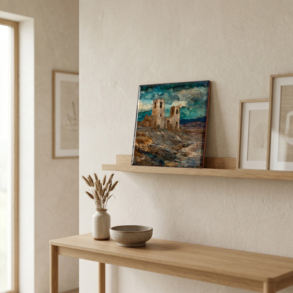 In the entryway, first thing you see.