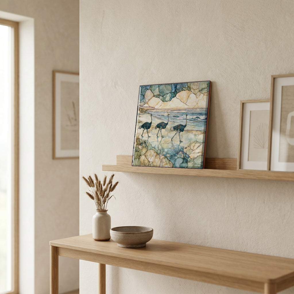 In the entryway, first thing you see.