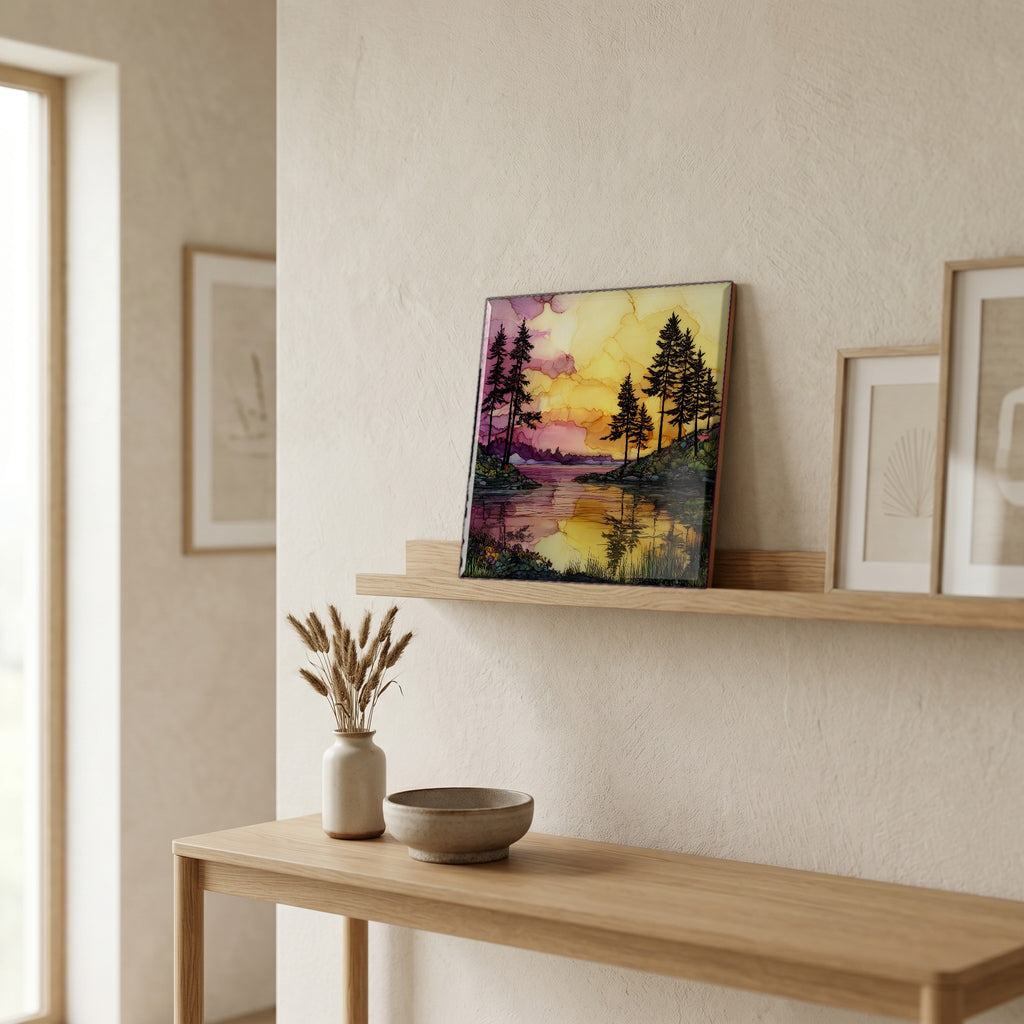 In the entryway, first thing you see.