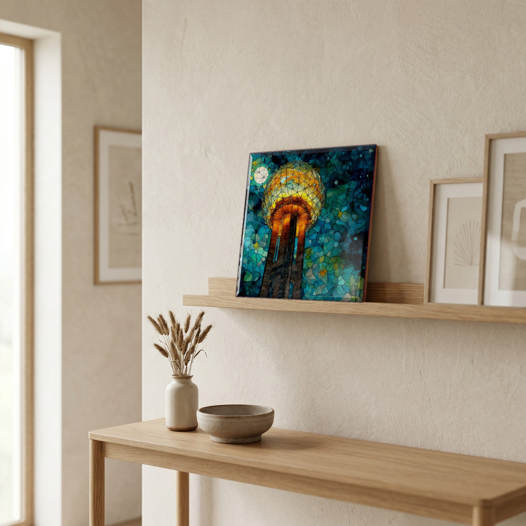 In the entryway, first thing you see.