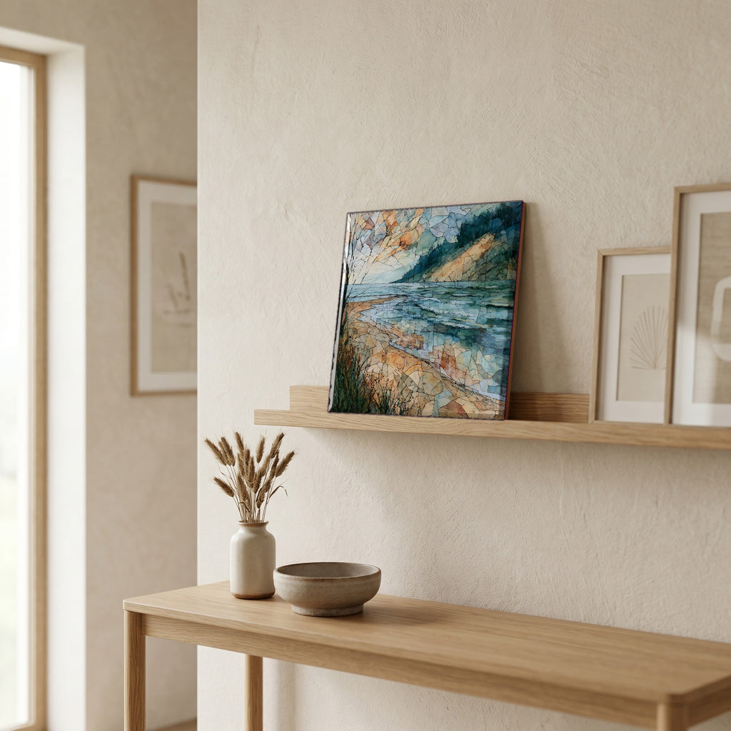 In the entryway, first thing you see.