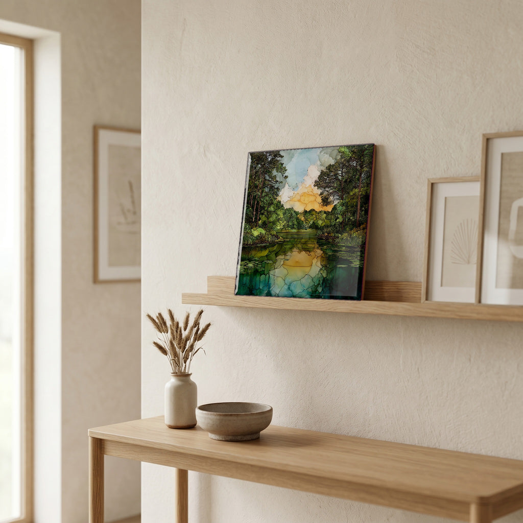 In the entryway, first thing you see.