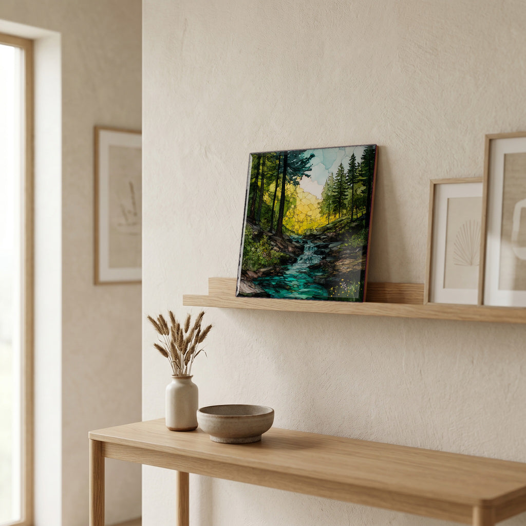 In the entryway, first thing you see.