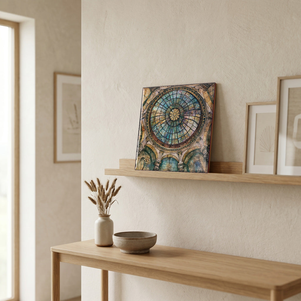 In the entryway, first thing you see.