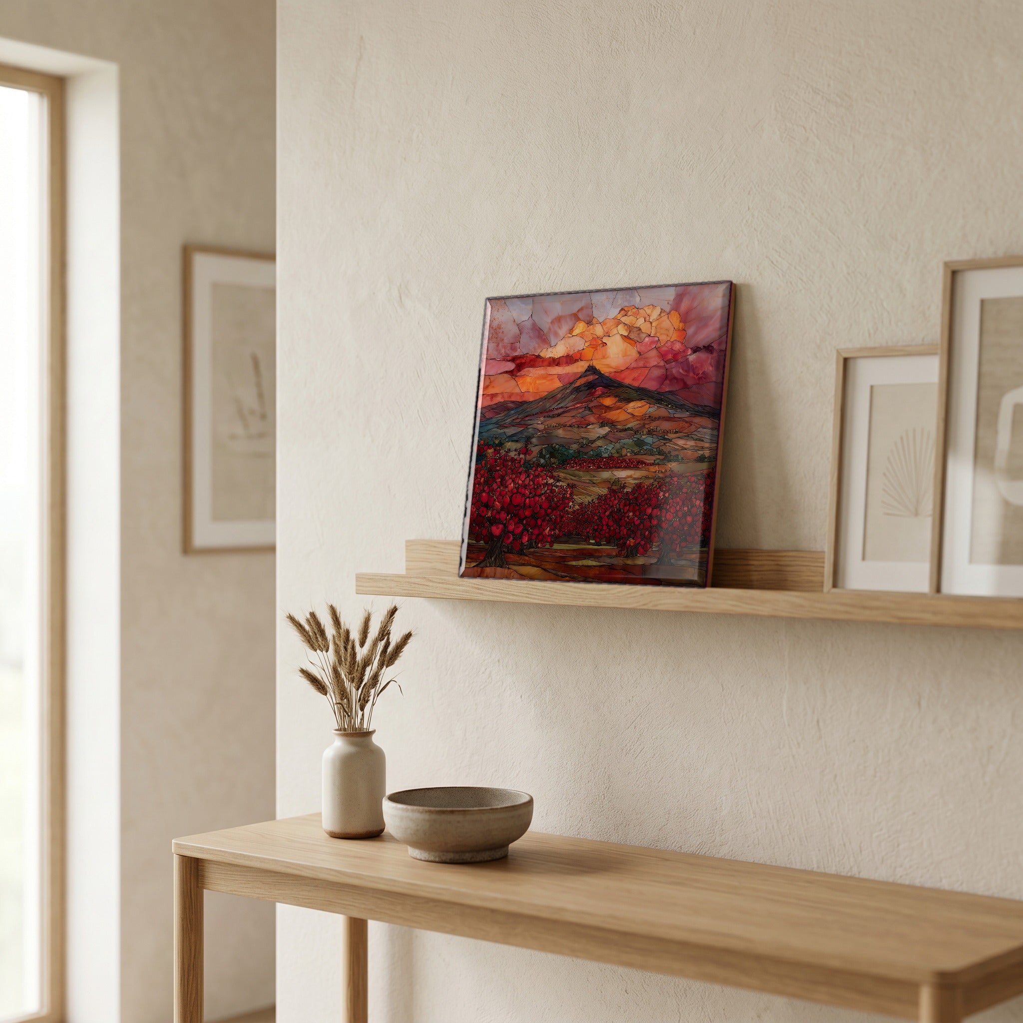 In the entryway, first thing you see.