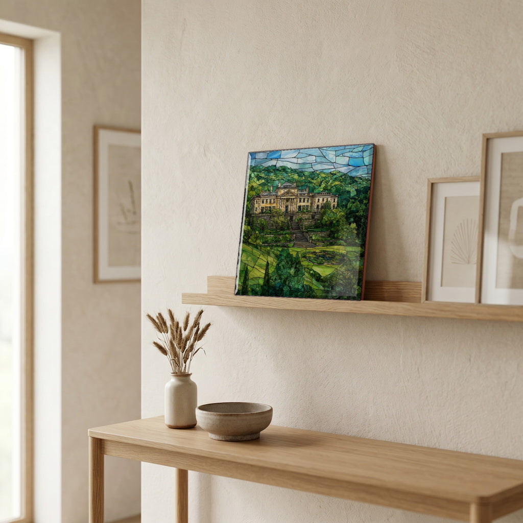 In the entryway, first thing you see.