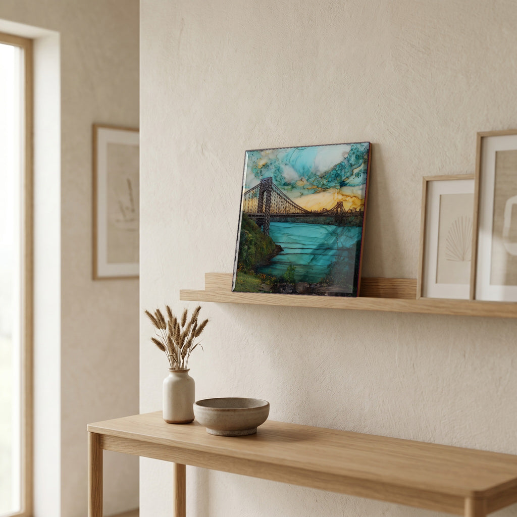 In the entryway, first thing you see.