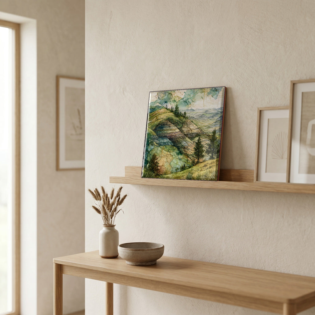 In the entryway, first thing you see.