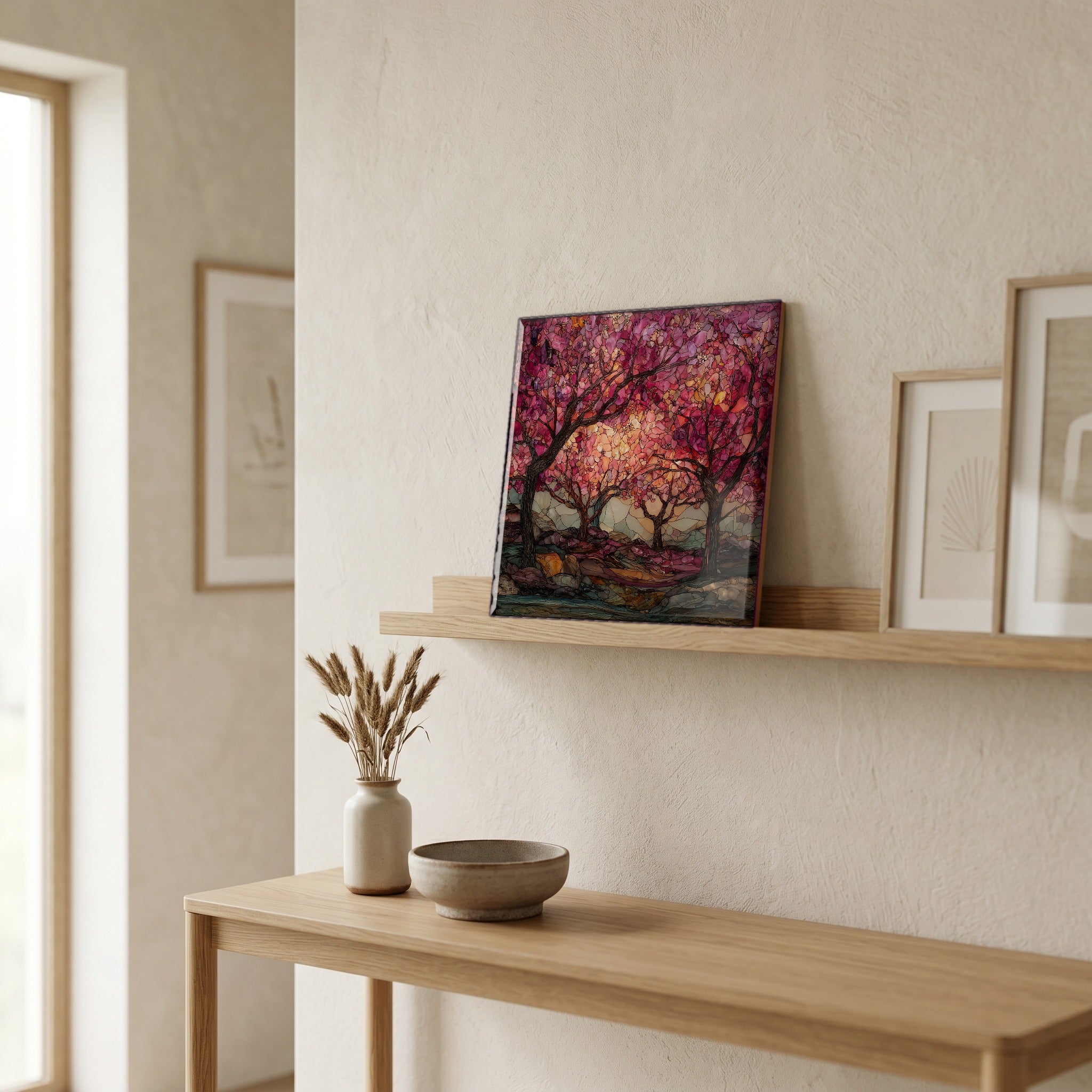In the entryway, first thing you see.