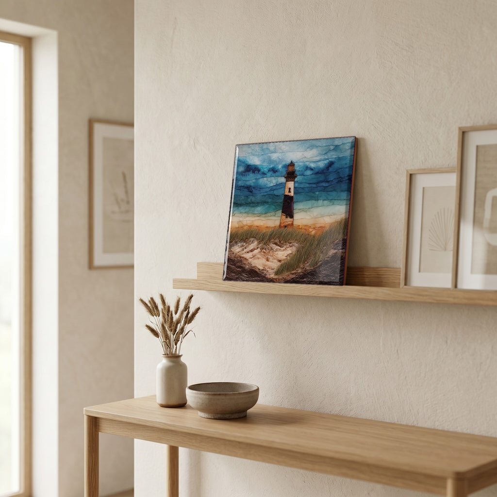 In the entryway, first thing you see.
