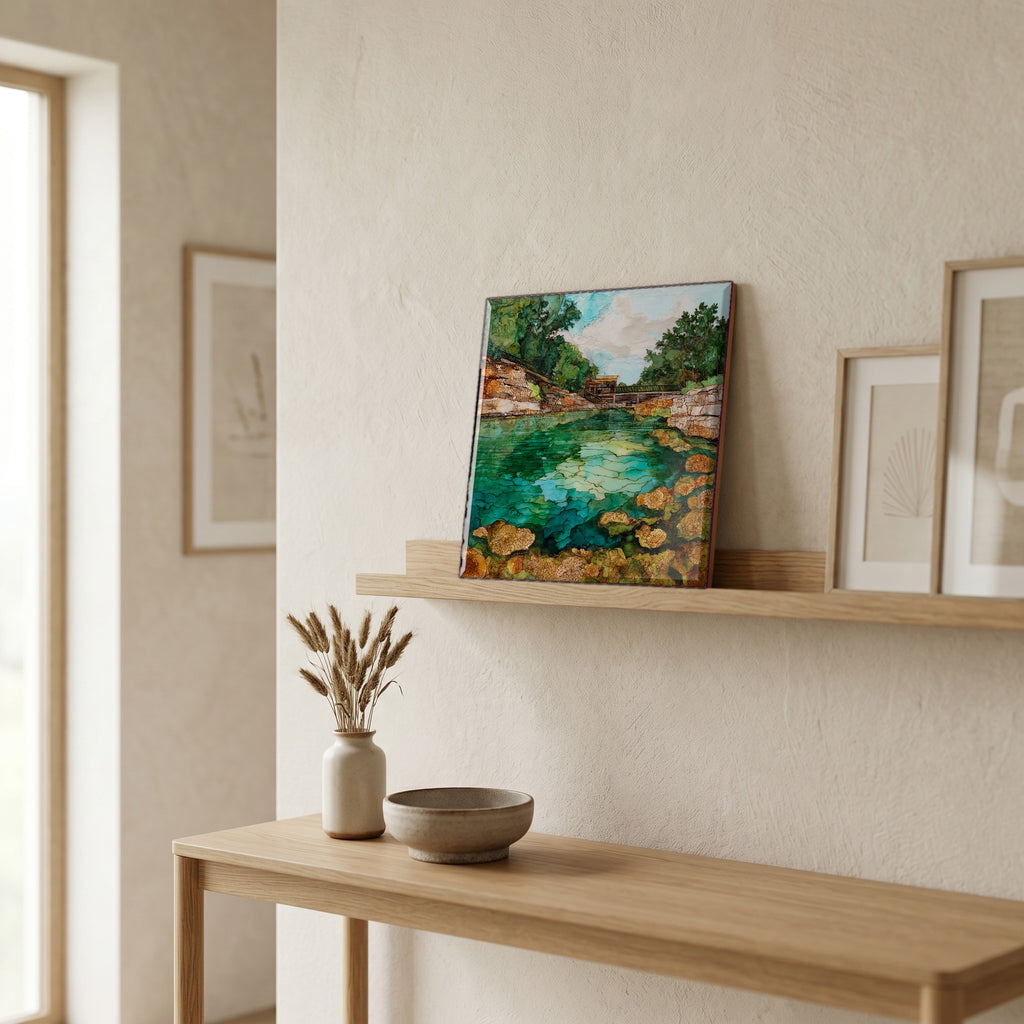 In the entryway, first thing you see.