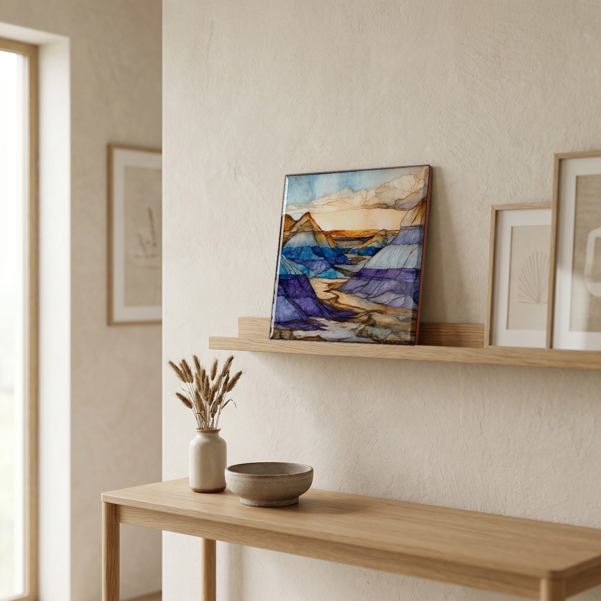 In the entryway, first thing you see.