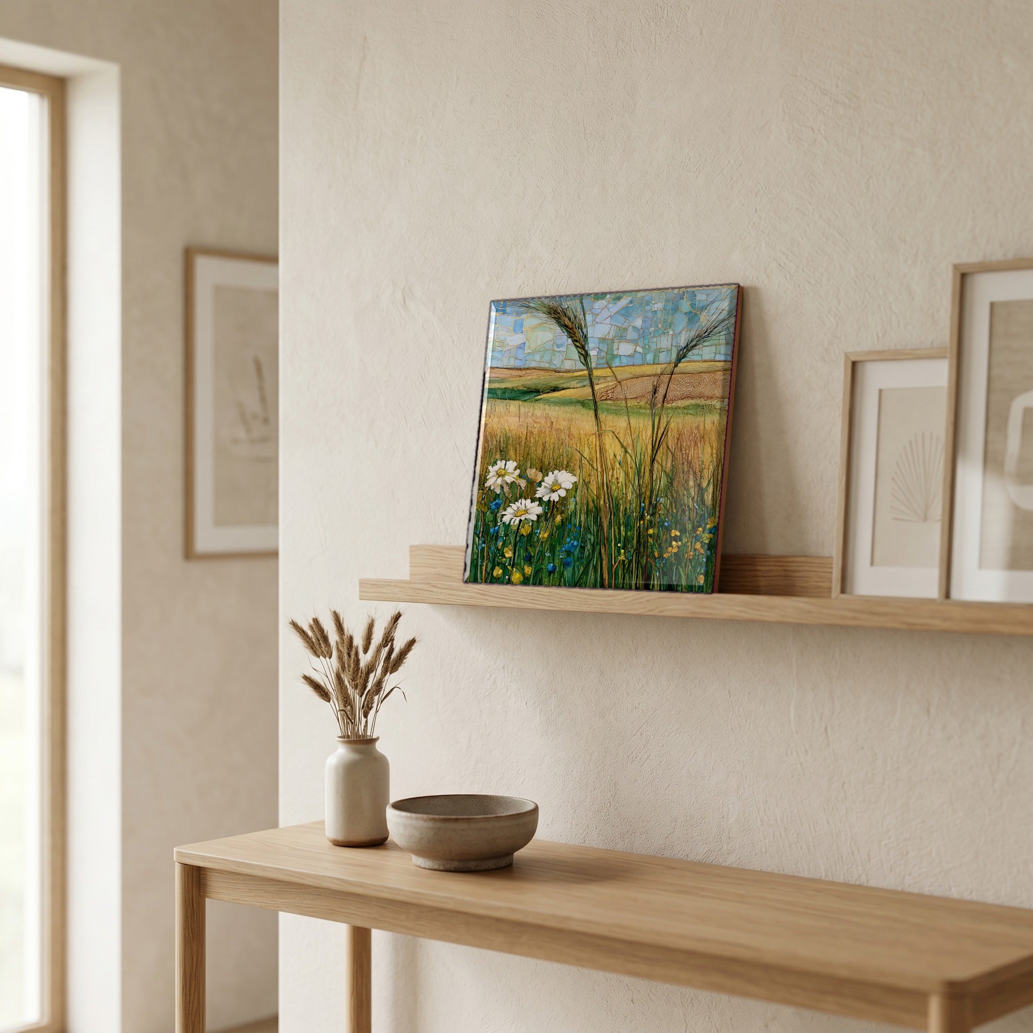 In the entryway, first thing you see.