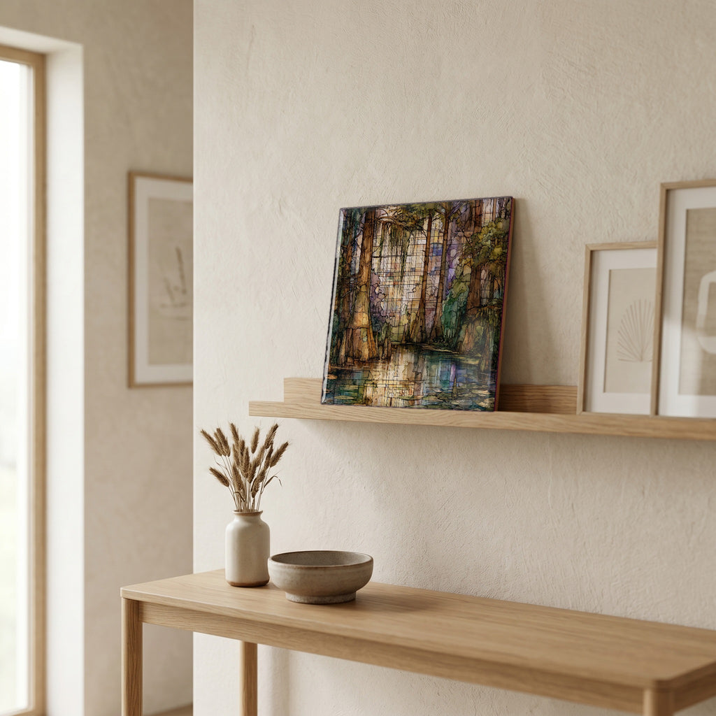 In the entryway, first thing you see.