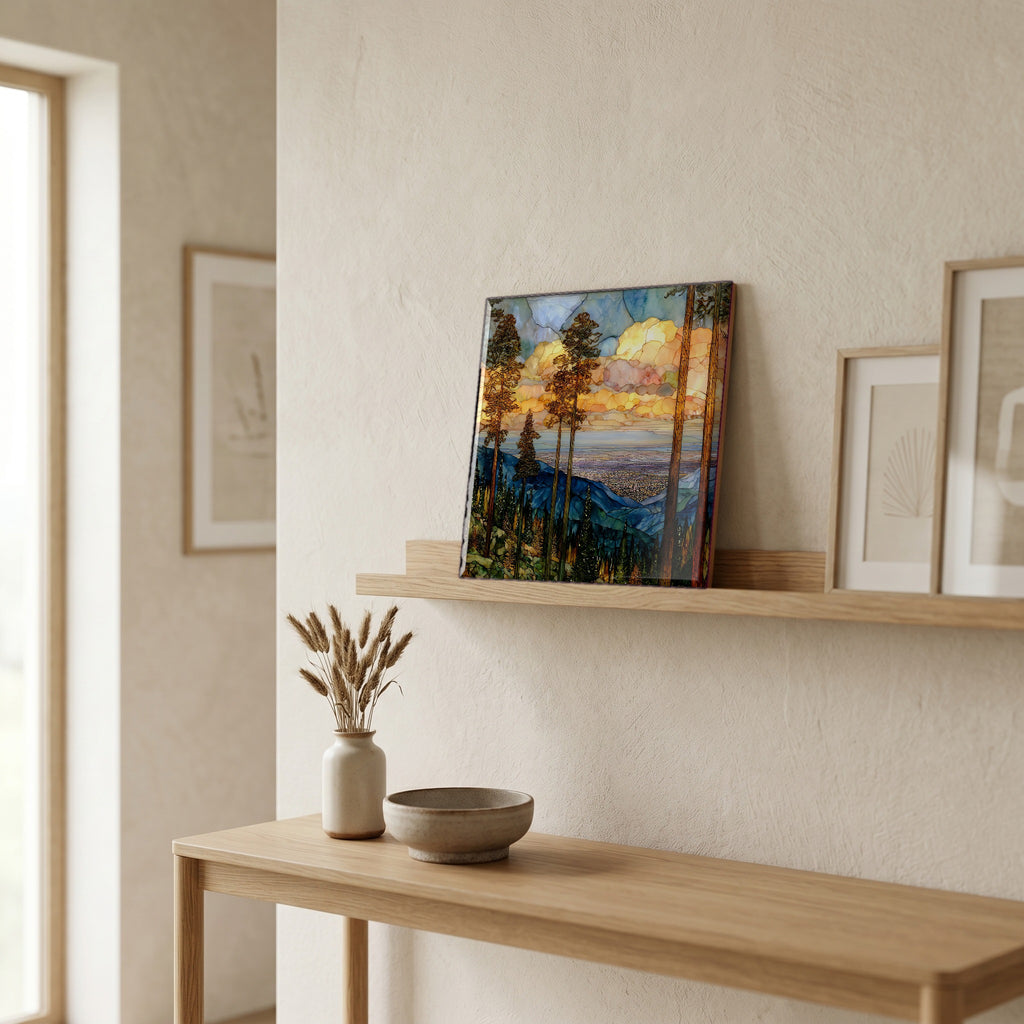In the entryway, first thing you see.