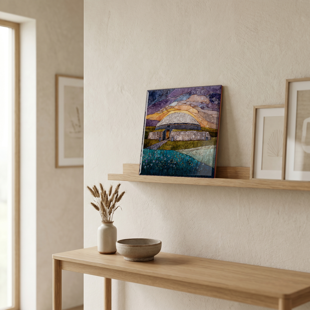 On a picture ledge, where the light comes in.
