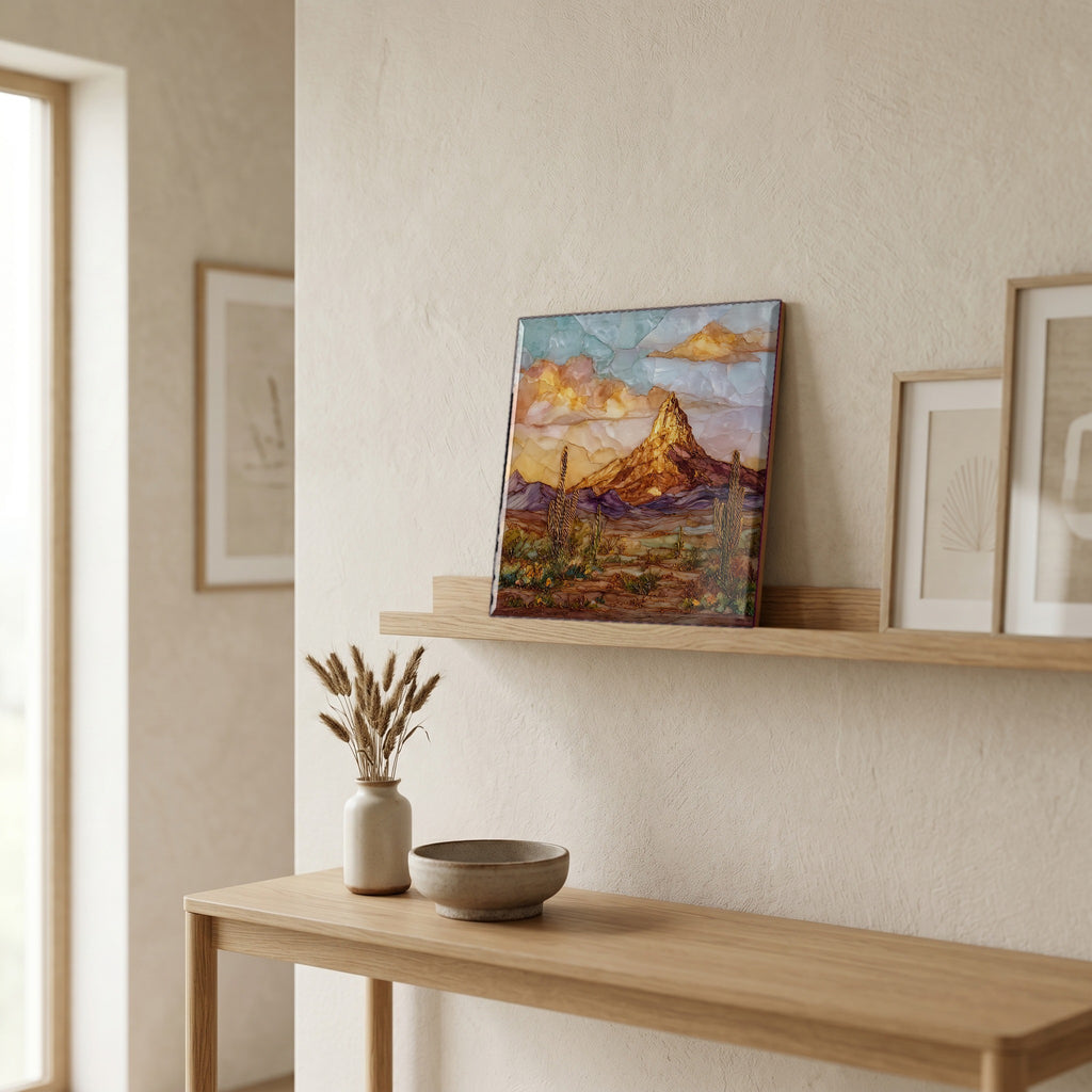 In the entryway, first thing you see.