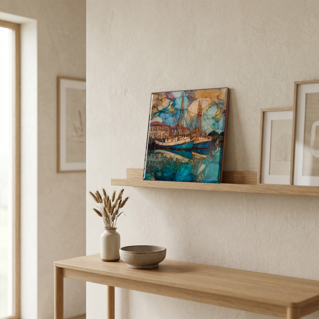 In the entryway, first thing you see.