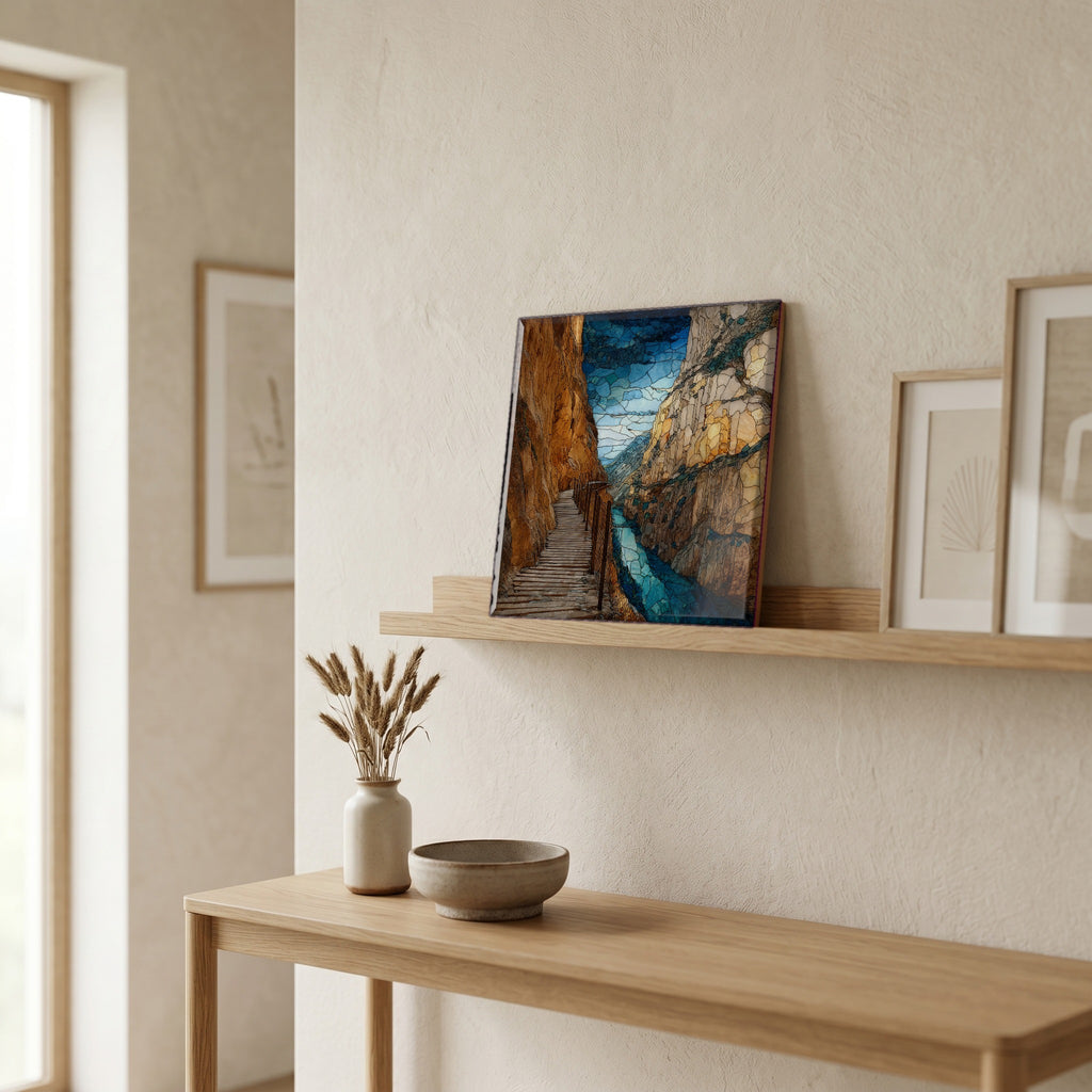 In the entryway, first thing you see.