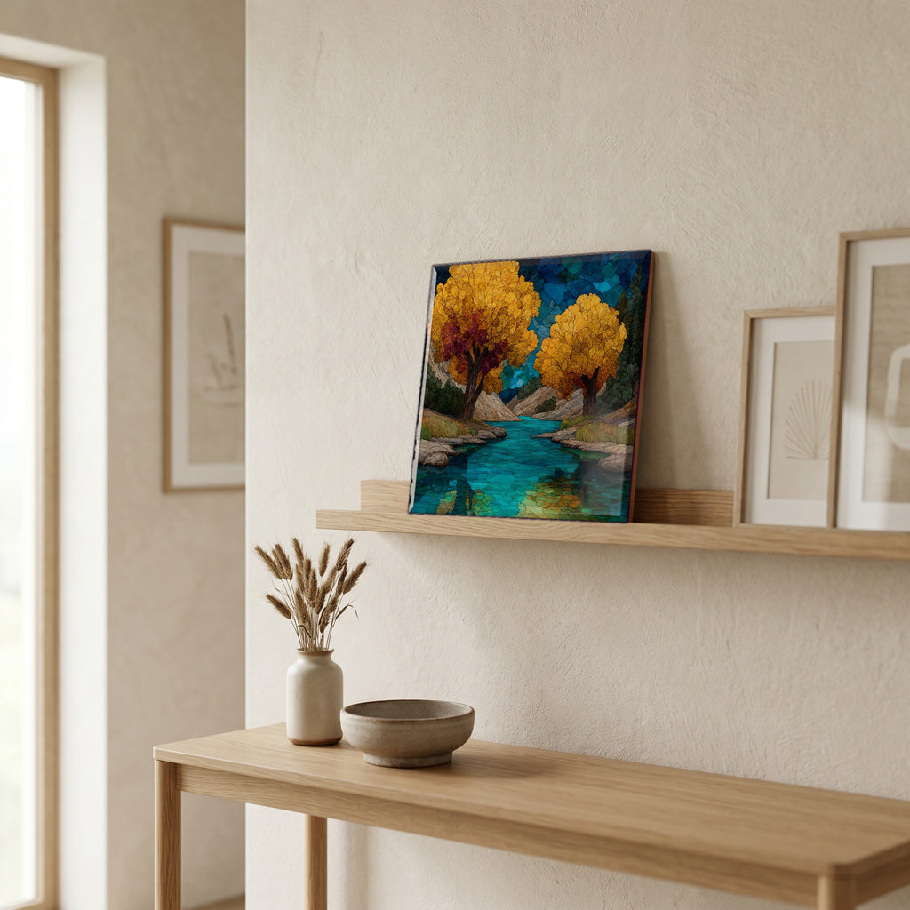 In the entryway, first thing you see.