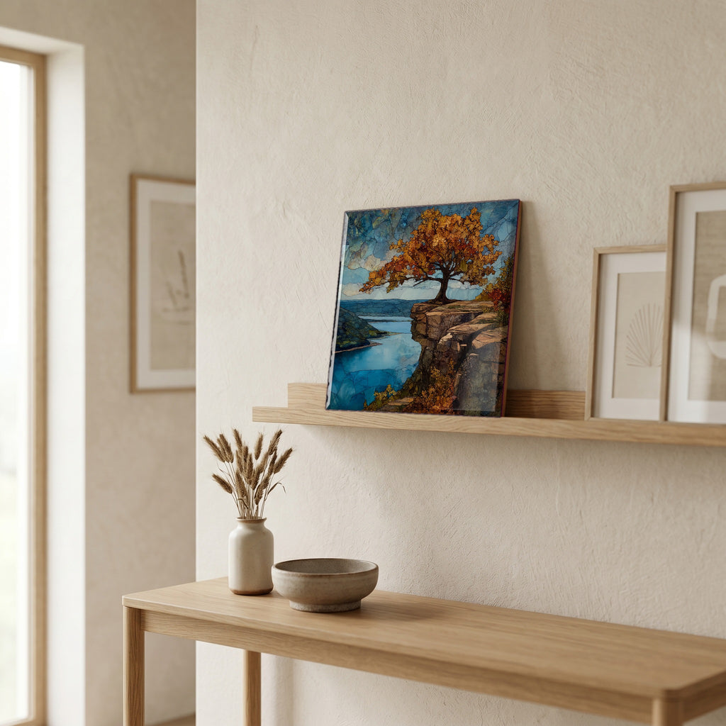 In the entryway, first thing you see.