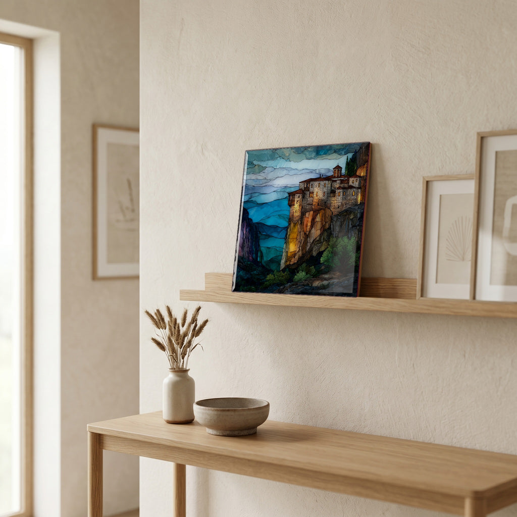 In the entryway, first thing you see.
