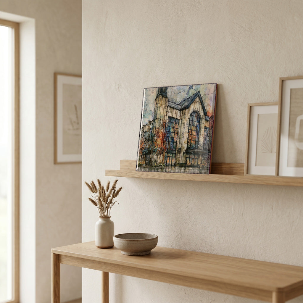 In the entryway, first thing you see.