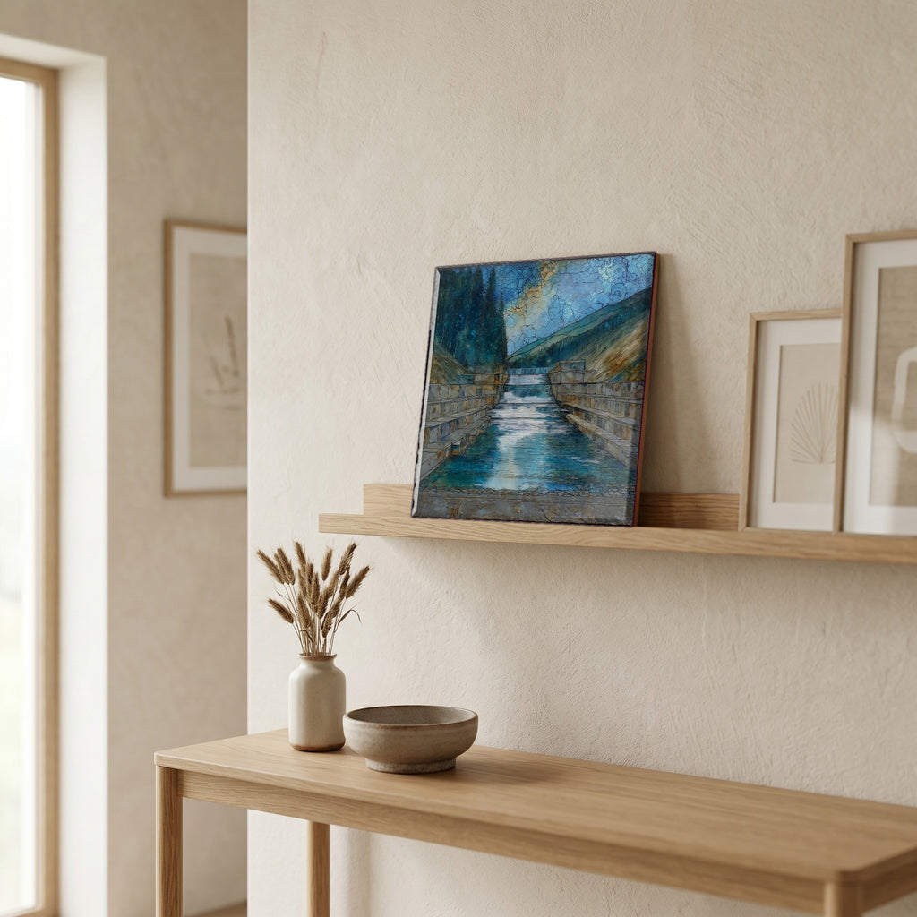 In the entryway, first thing you see.