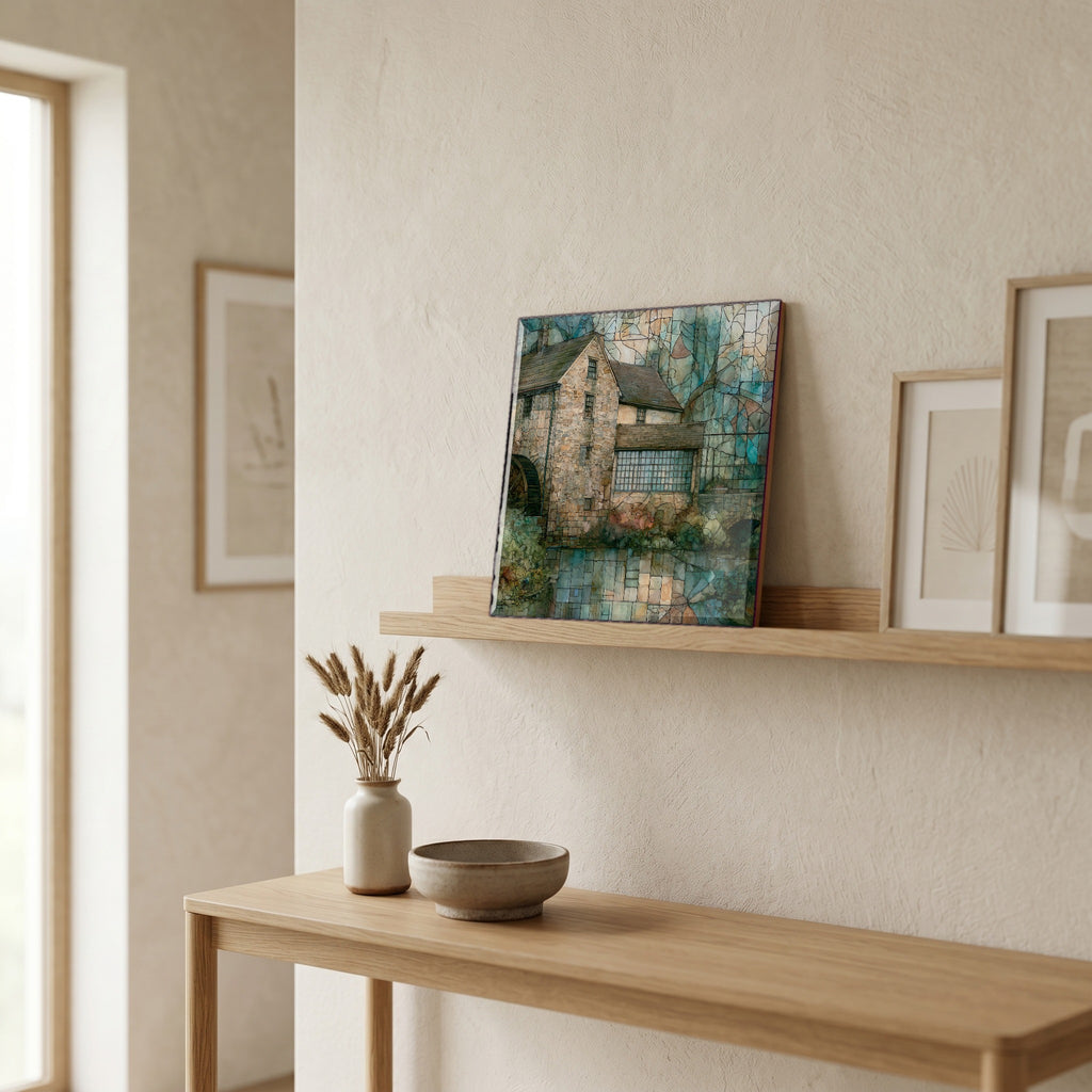 In the entryway, first thing you see.