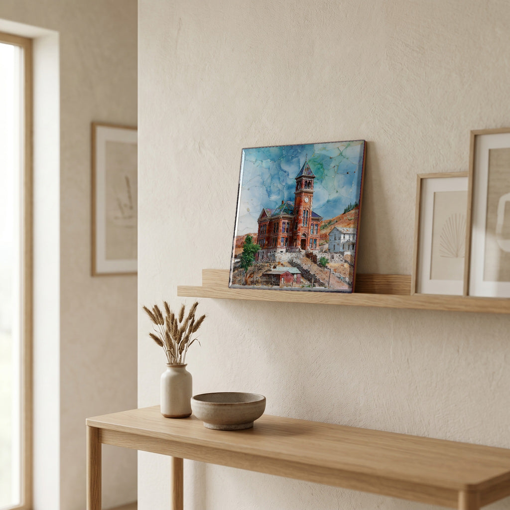 In the entryway, first thing you see.