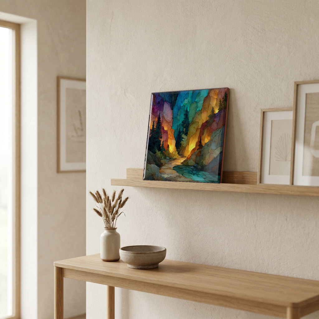 In the entryway, first thing you see.