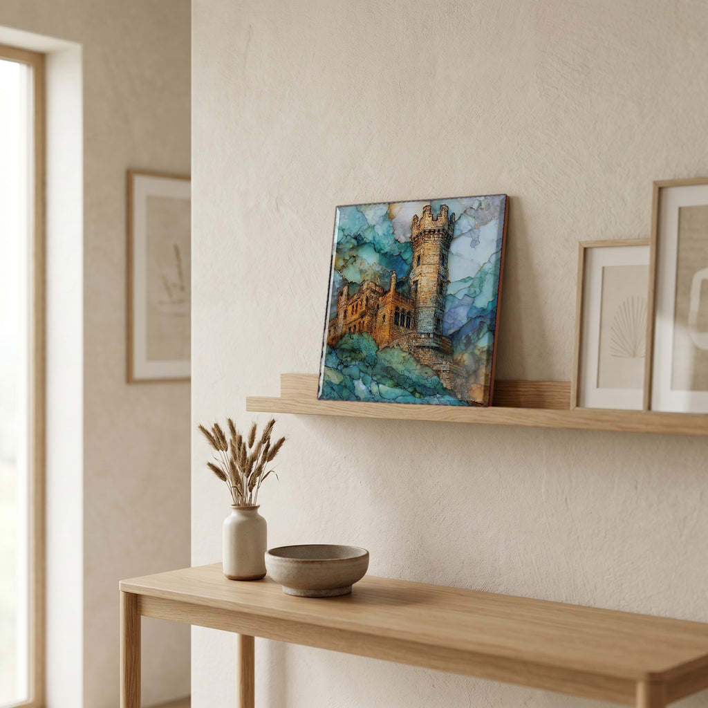 In the entryway, first thing you see.