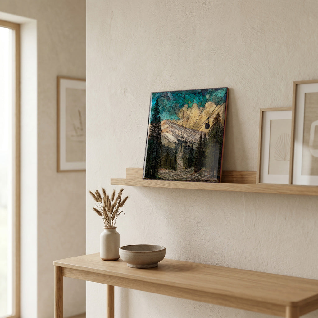 In the entryway, first thing you see.