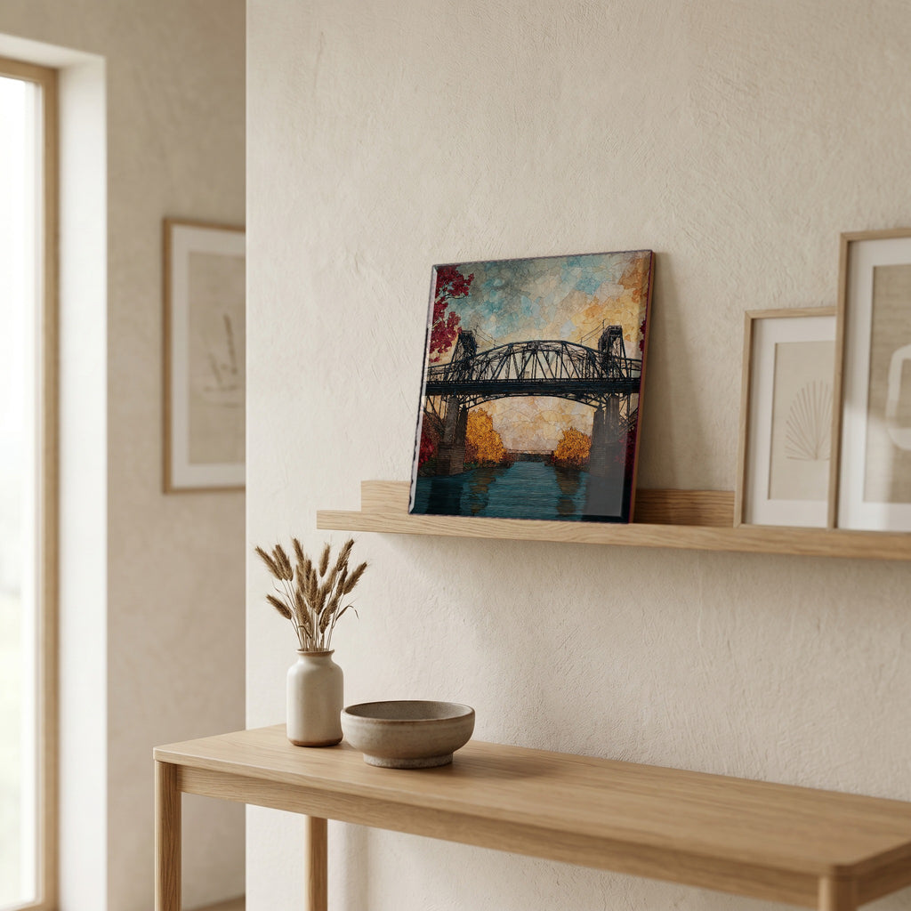 In the entryway, first thing you see.