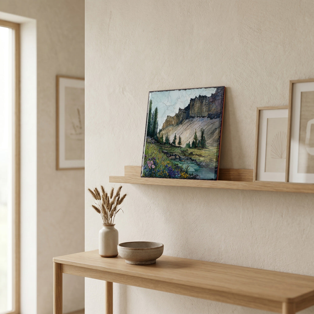 In the entryway, first thing you see.