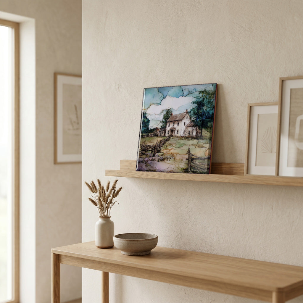 In the entryway, first thing you see.