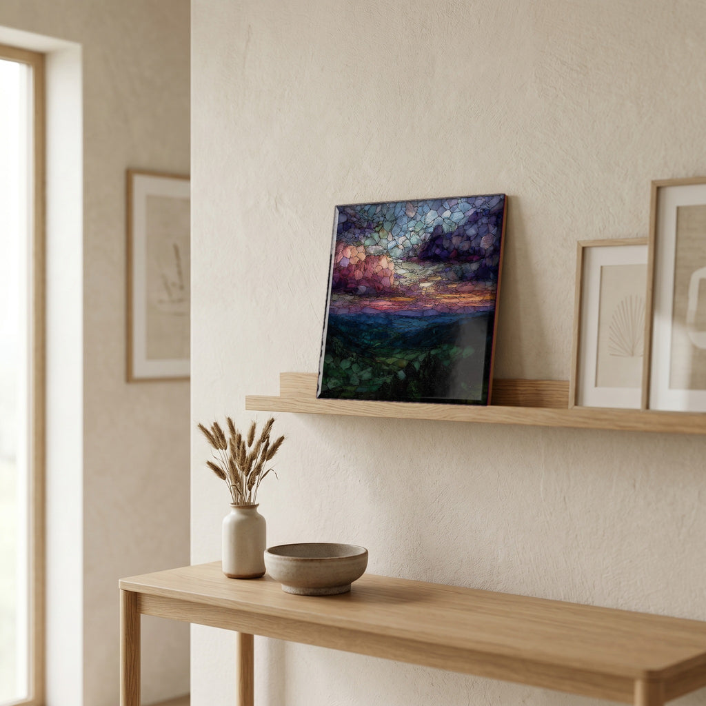In the entryway, first thing you see.